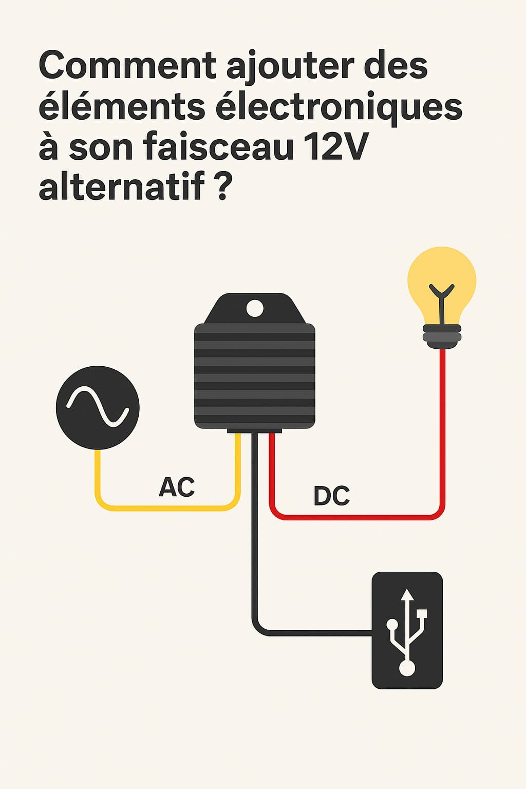 Illustration de l'article "Comment brancher de nouveaux équipements sur un faisceau 12V alternatif avec régulateur" sur Mini Motos