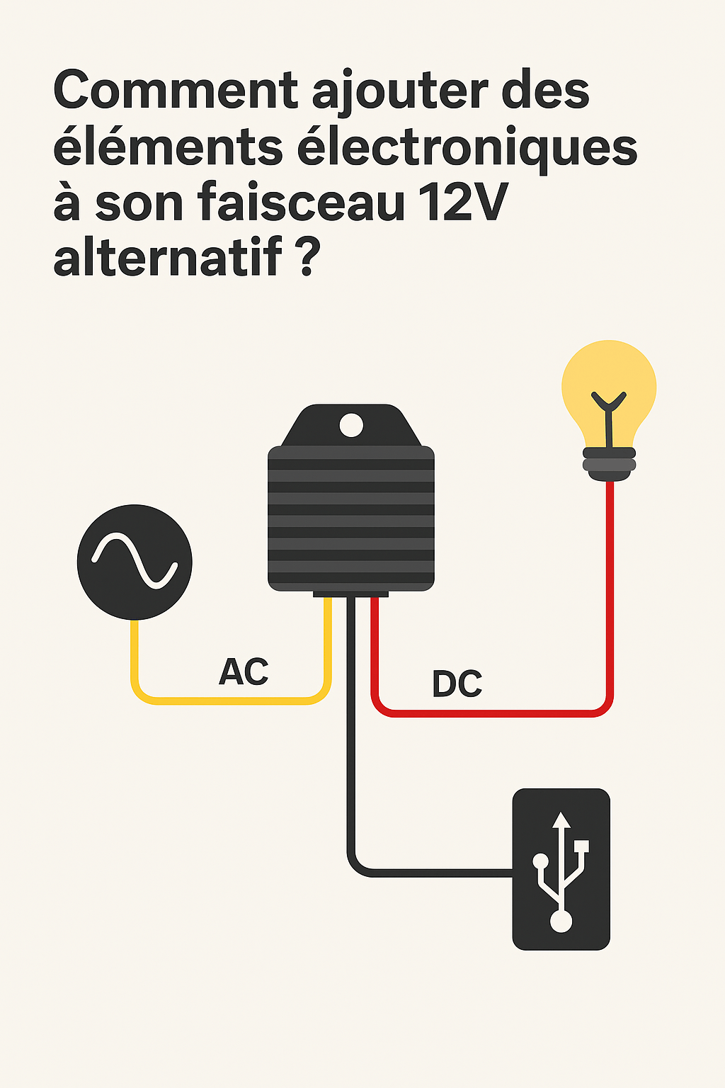 Comment brancher de nouveaux équipements sur un faisceau 12V alternatif avec régulateur